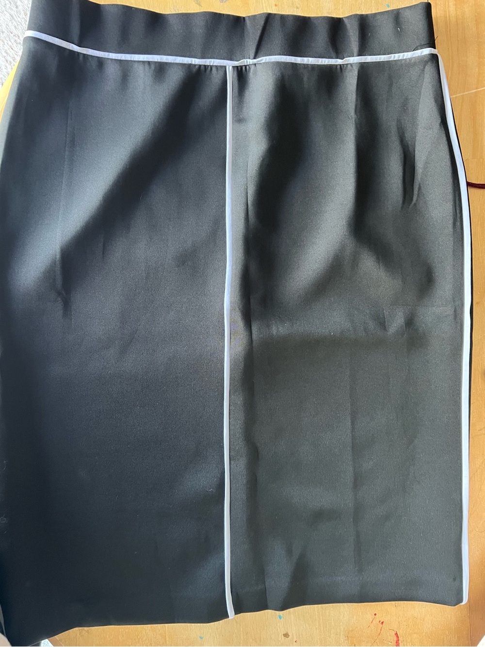Eloquii Black Pencil Skirt with White Stripes